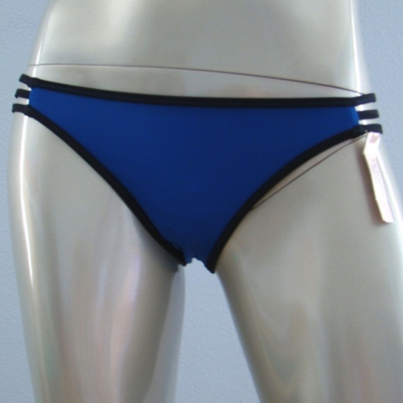 Victoria's Secret Bon Voyage Blue & Black The Strappy Cheeky Bikini Bottom XS - Picture 3 of 4